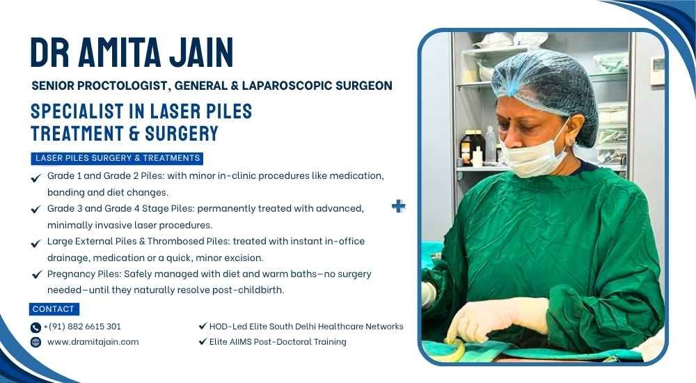 Dr Amita Jain a Specialist female doctor and surgeon for Piles Treatment